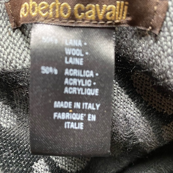 SALE! Gray Roberto Cavalli scarf wool blen… - Picture 4 of 4